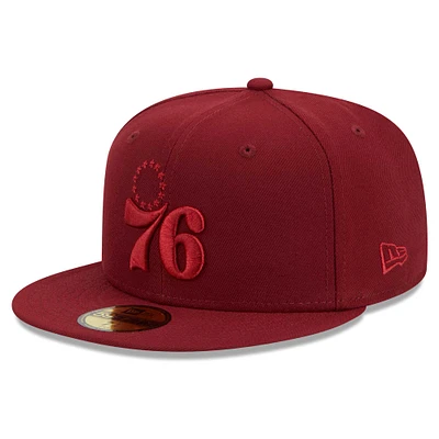 Casquette ajustée New Era Crimson Philadelphia 76ers Color Pack 59FIFTY pour homme