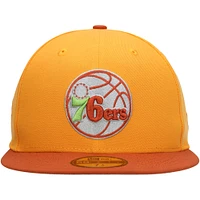 Men's New Era Gold/Rust Philadelphia 76ers 59FIFTY Fitted Hat