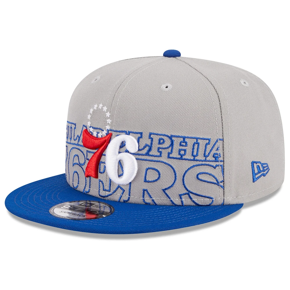 Men's New Era  Gray/Royal Philadelphia 76ers 2023 NBA Draft Two-Tone 9FIFTY Snapback Hat