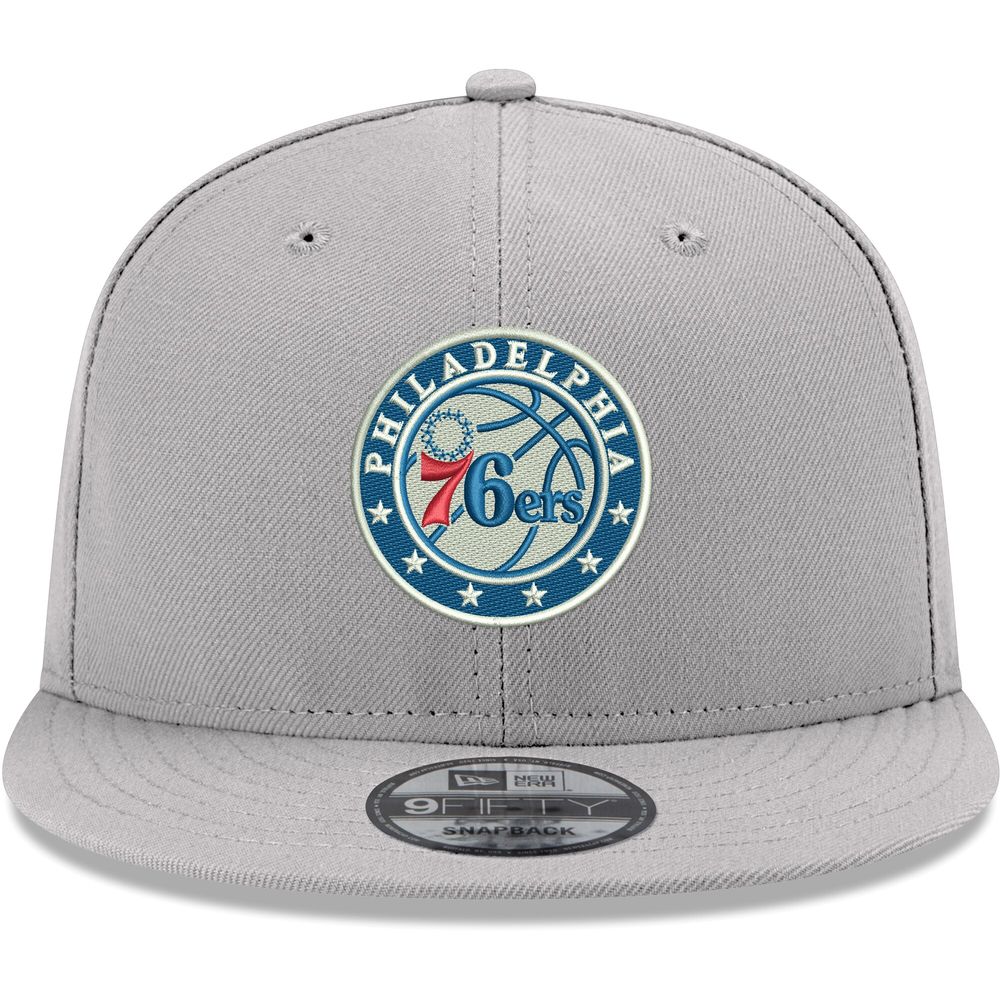 Men's New Era Gray Philadelphia 76ers 9FIFTY - Snapback Hat