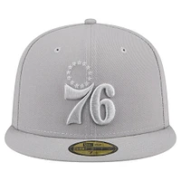 Men's New Era Gray Philadelphia 76ers Color Pack 59FIFTY Fitted Hat