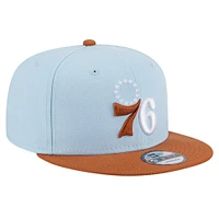 Men's New Era Light Blue/Brown Philadelphia 76ers 2-Tone Color Pack 9FIFTY Snapback Hat