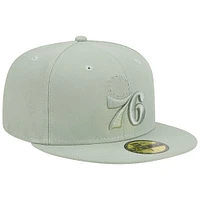 Men's New Era Light Green Philadelphia 76ers Sage Color Pack 59FIFTY Fitted Hat