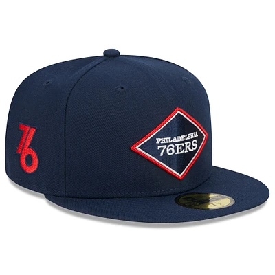 Men's New Era  Navy Philadelphia 76ers 2023/24 City Edition Alternate 59FIFTY Fitted Hat