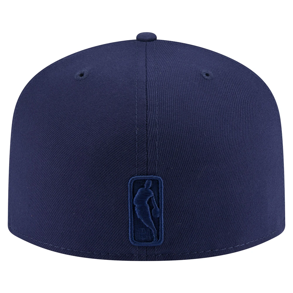 Men's New Era  Navy Philadelphia 76ers Colorpack A-Frame Pinch Front 59FIFTY Fitted Hat