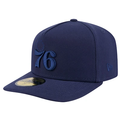 Men's New Era  Navy Philadelphia 76ers Colorpack A-Frame Pinch Front 59FIFTY Fitted Hat