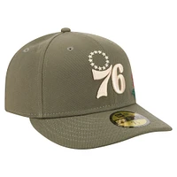 Casquette ajustée 59FIFTY olive Philadelphia 76ers pour homme New Era à fleurs ton sur