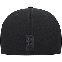 Men's New Era Philadelphia 76ers Black on Tonal Flag 59FIFTY Fitted Hat