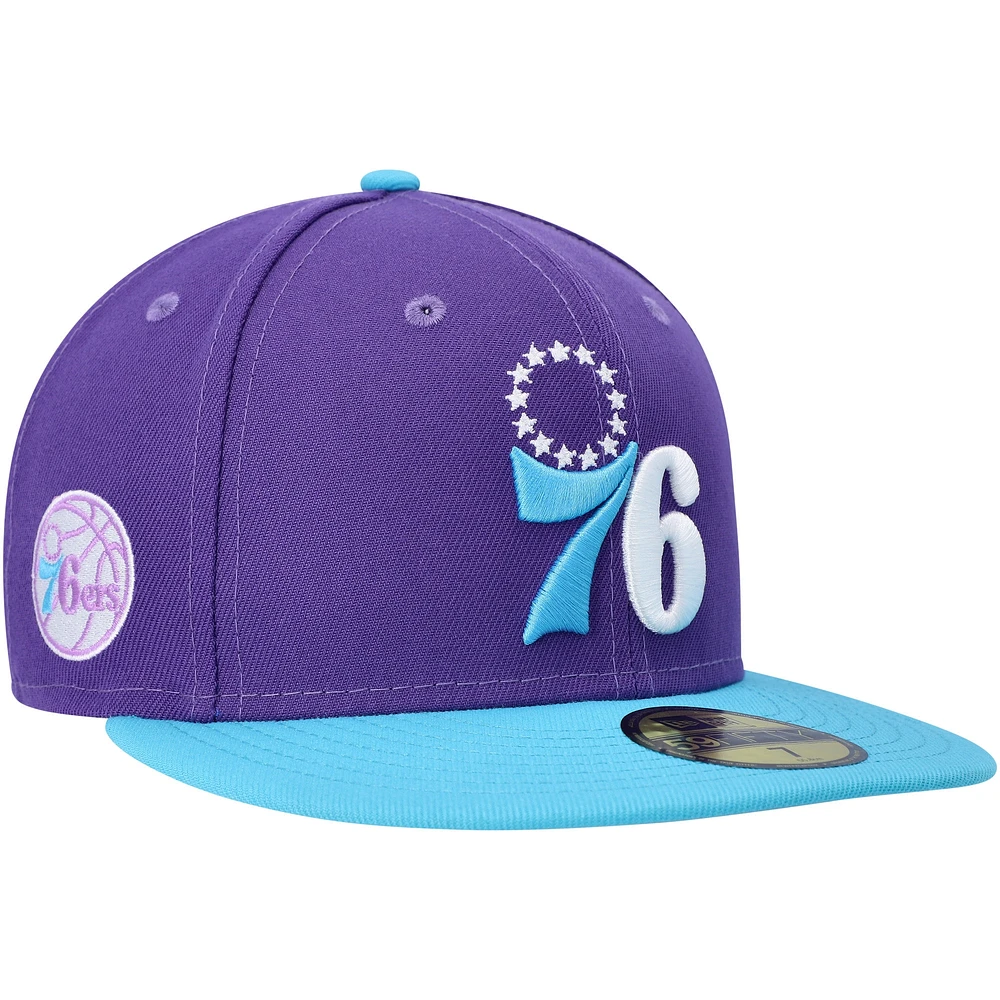 Men's New Era Purple Philadelphia 76ers Vice 59FIFTY Fitted Hat