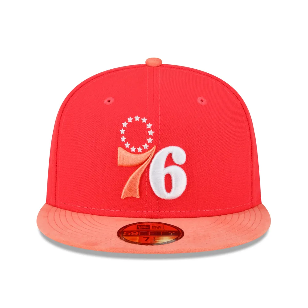 Men's New Era Red/Peach Philadelphia 76ers Tonal 59FIFTY Fitted Hat