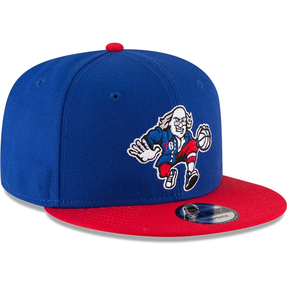 Casquette New Era Royal/Rouge Philadelphia 76ers 2-Tone 9FIFTY Snapback réglable pour homme