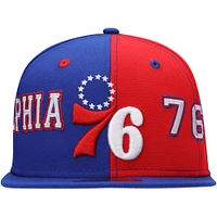 Casquette New Era Royal/Rouge Philadelphia 76ers Team Split 9FIFTY Snapback pour homme