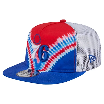 Casquette snapback de golf New Era bleu royal/rouge Philadelphia 76ers pour homme