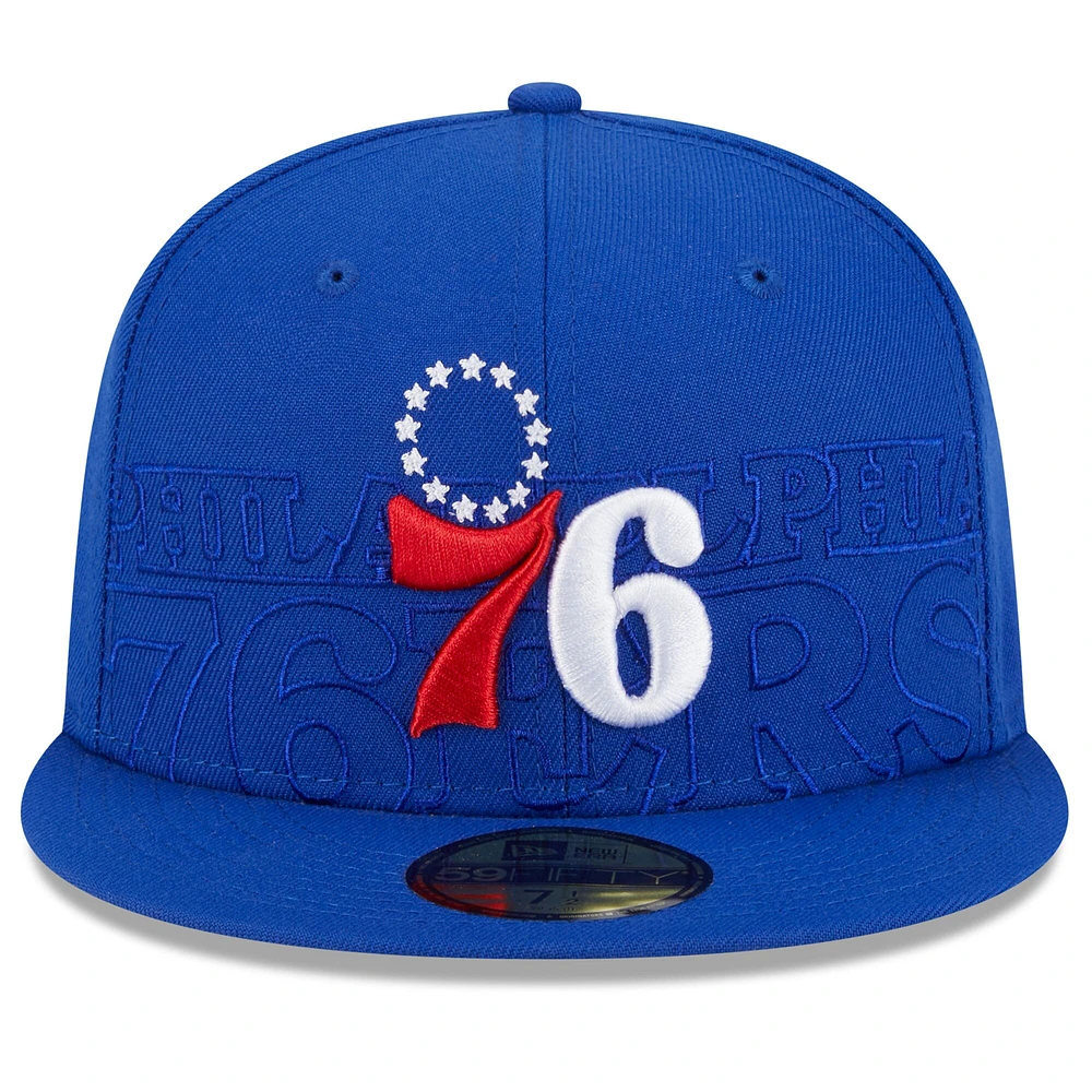 Casquette ajustée New Era Royal Philadelphia 76ers 2023 NBA Draft 59FIFTY pour homme