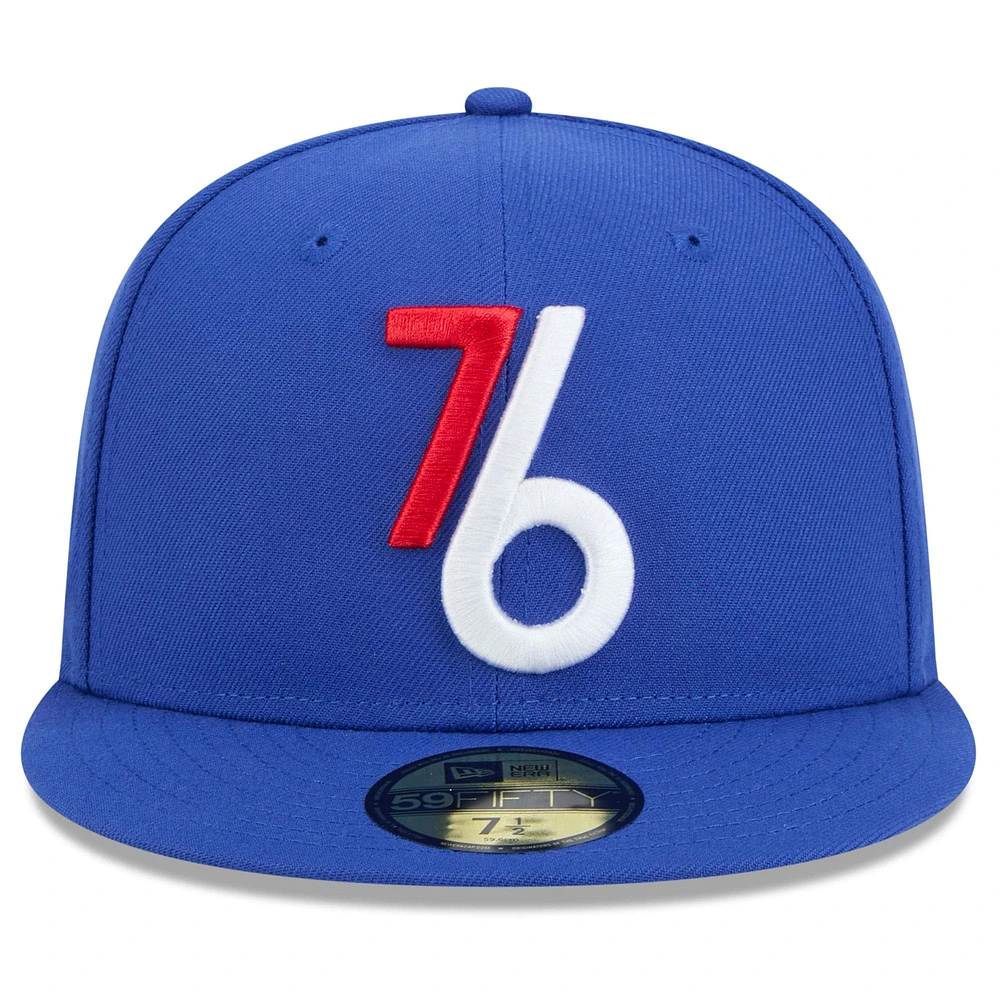 Casquette ajustée alternative 59FIFTY Philadelphia 76ers 2024/25 City Edition New Era Royal pour homme