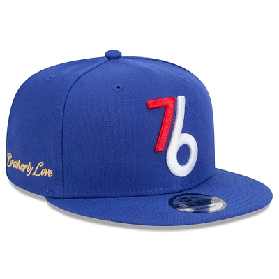 Casquette Snapback alternative Philadelphia 76ers 2024/25 City Edition 9FIFTY New Era Royal pour homme