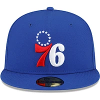 Men's New Era Royal Philadelphia 76ers 3x NBA Finals Champions Dual-Tone Logo 59FIFTY Fitted Hat