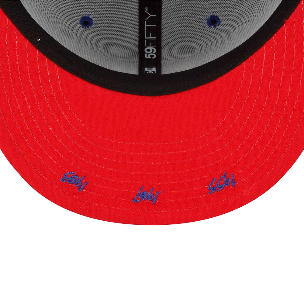 Men's New Era Royal Philadelphia 76ers 3x NBA Finals Champions Dual-Tone Logo 59FIFTY Fitted Hat