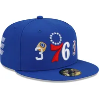 Casquette ajustée 59FIFTY pour homme New Era Royal Philadelphia 76ers 3x champions du monde Comptez les anneaux