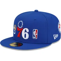 Casquette ajustée 59FIFTY pour homme New Era Royal Philadelphia 76ers 3x champions du monde Comptez les anneaux