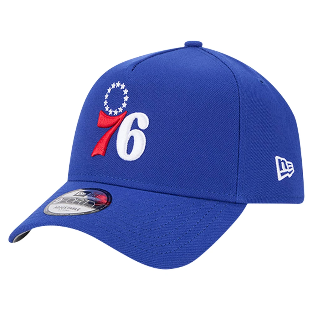 Men's New Era Royal Philadelphia 76ers A-Frame 9FORTY Adjustable Hat