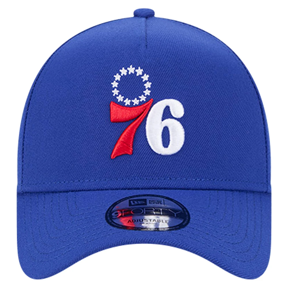 Men's New Era Royal Philadelphia 76ers A-Frame 9FORTY Adjustable Hat