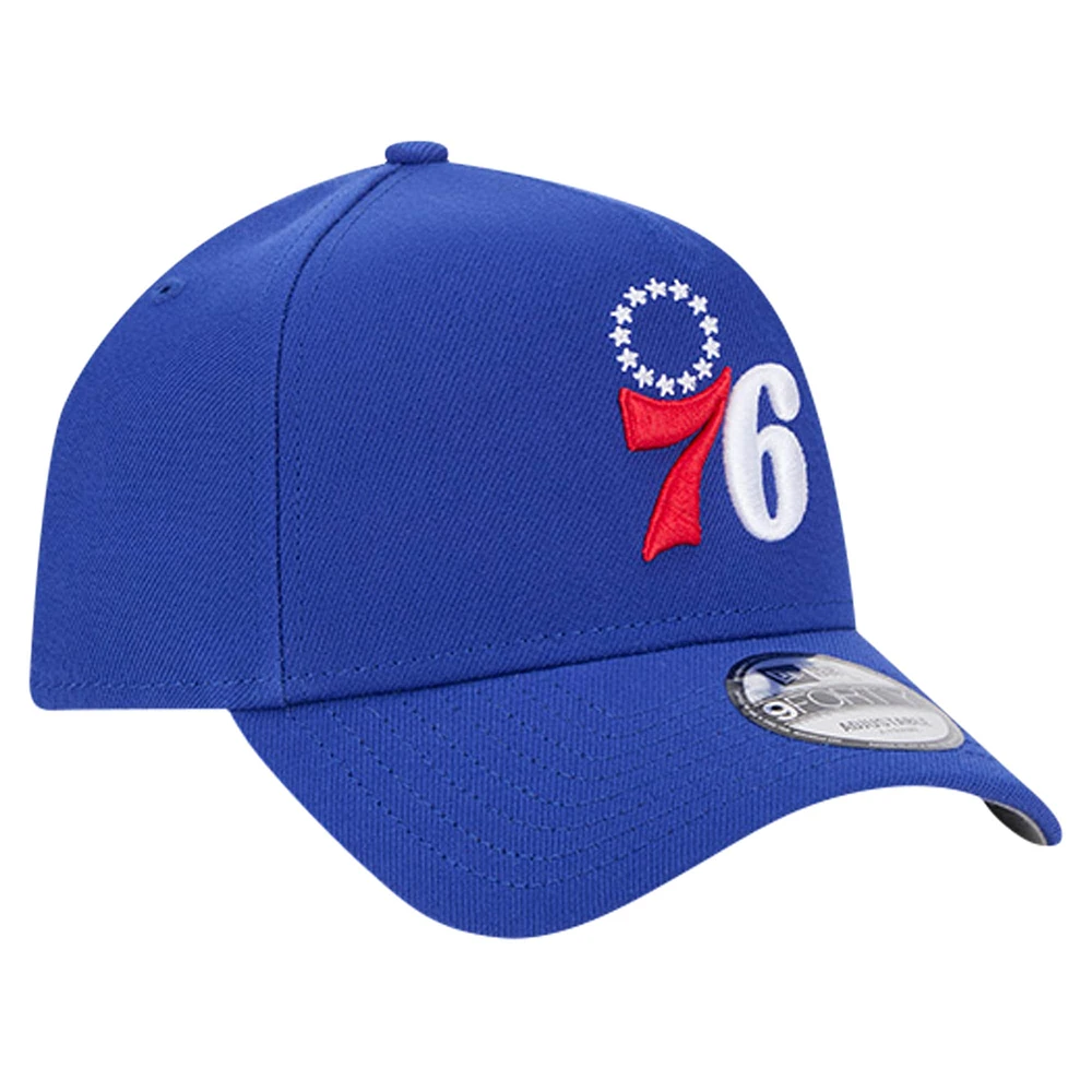 Men's New Era Royal Philadelphia 76ers A-Frame 9FORTY Adjustable Hat