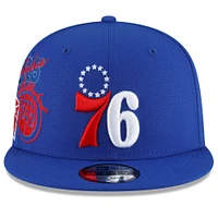 Men's New Era Royal Philadelphia 76ers - Back Half 9FIFTY Snapback Adjustable Hat