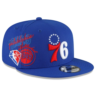 Men's New Era Royal Philadelphia 76ers - Back Half 9FIFTY Snapback Adjustable Hat
