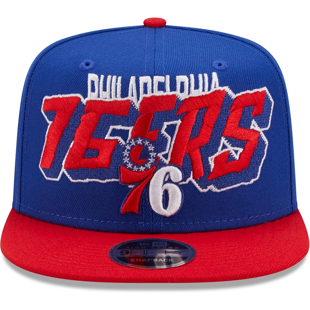 New Era Royal Philadelphia 76ers Bold 9FIFTY pour homme - Casquette Snapback