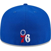 Men's New Era  Royal Philadelphia 76ers Game Day Hollow Logo Mashup 59FIFTY Fitted Hat