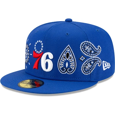 Philadelphia 76ers New Era Paisley 59FIFTY Fitted Hat - Royal