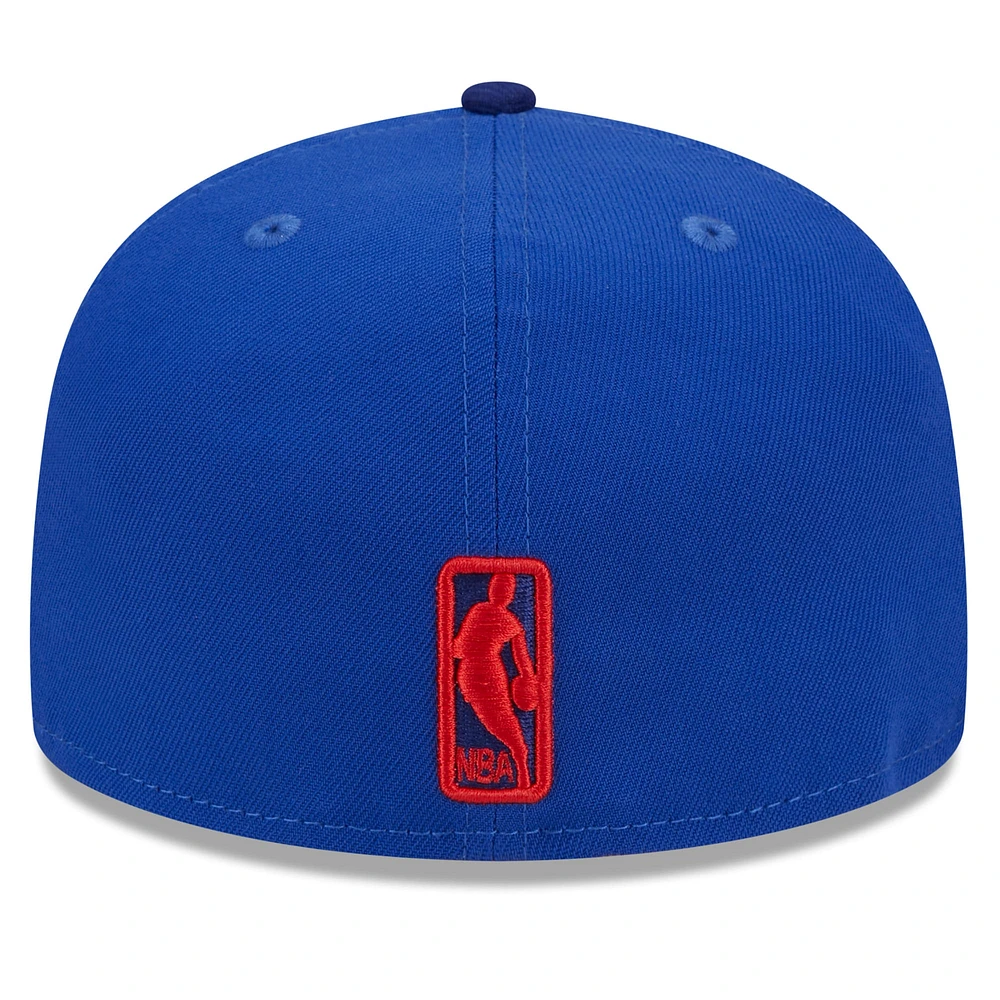 Men's New Era Royal Philadelphia 76ers  Rally Drive Checkerboard 59FIFTY Crown Fitted Hat