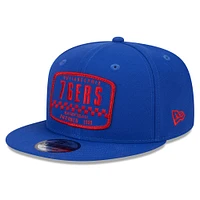 Men's New Era Royal Philadelphia 76ers  Rally Drive Finish Line Patch 9FIFTY Snapback Hat