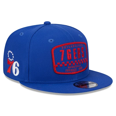 Men's New Era Royal Philadelphia 76ers  Rally Drive Finish Line Patch 9FIFTY Snapback Hat