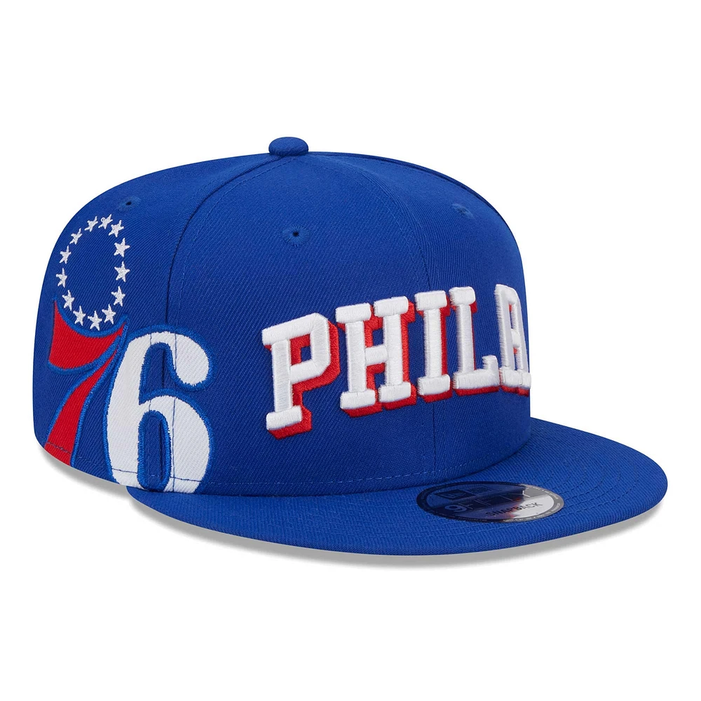 Casquette Snapback 9FIFTY avec logo latéral des Royal Philadelphia 76ers New Era pour homme