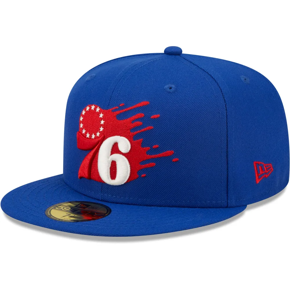 Casquette ajustée 59FIFTY Royal Philadelphia 76ers Splatter New Era pour homme