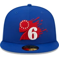 Men's New Era Royal Philadelphia 76ers Splatter 59FIFTY Fitted Hat