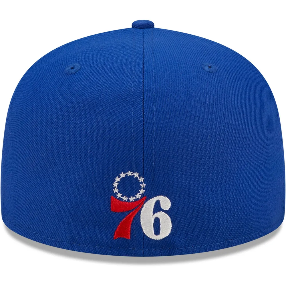 Men's New Era Royal Philadelphia 76ers Splatter 59FIFTY Fitted Hat