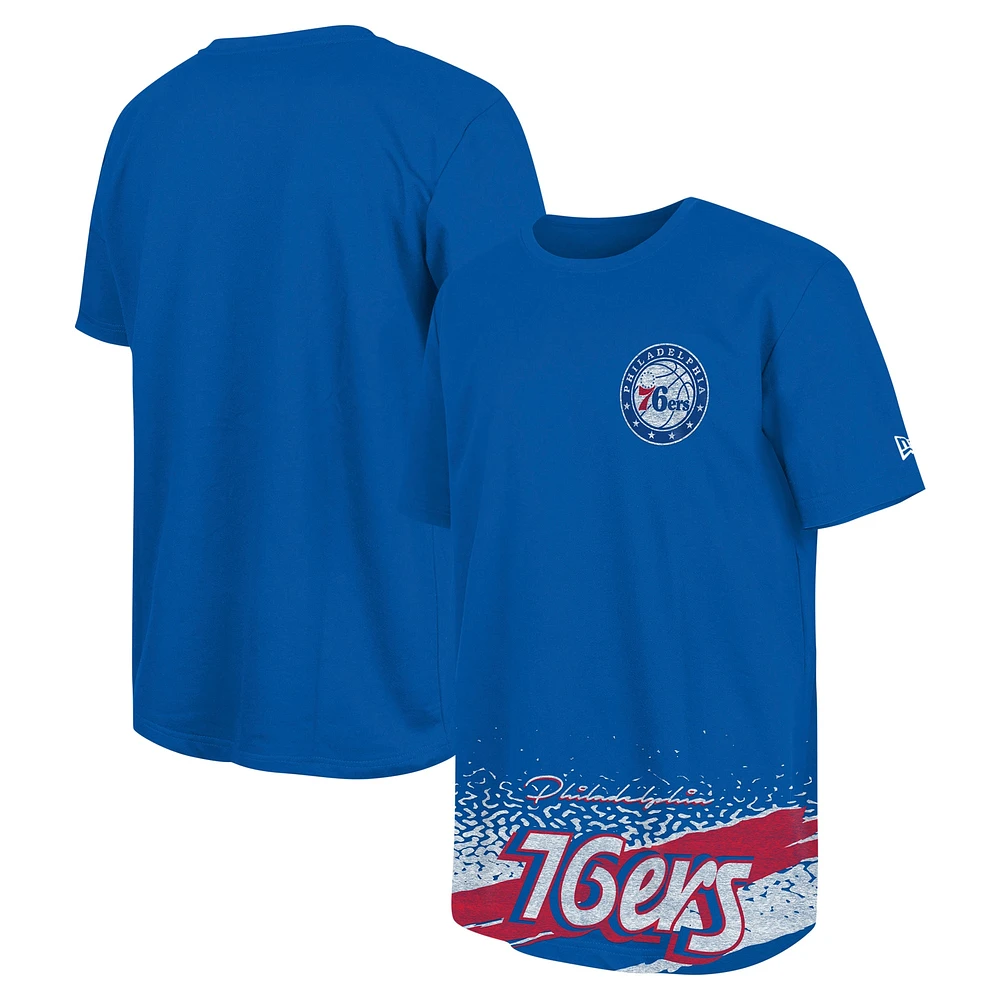 T-shirt de sport classique Philadelphia 76ers Royal New Era pour homme