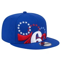 Casquette Snapback 9Fifty Sport Night Team Shadow de New Era Royal Philadelphia 76ers pour homme