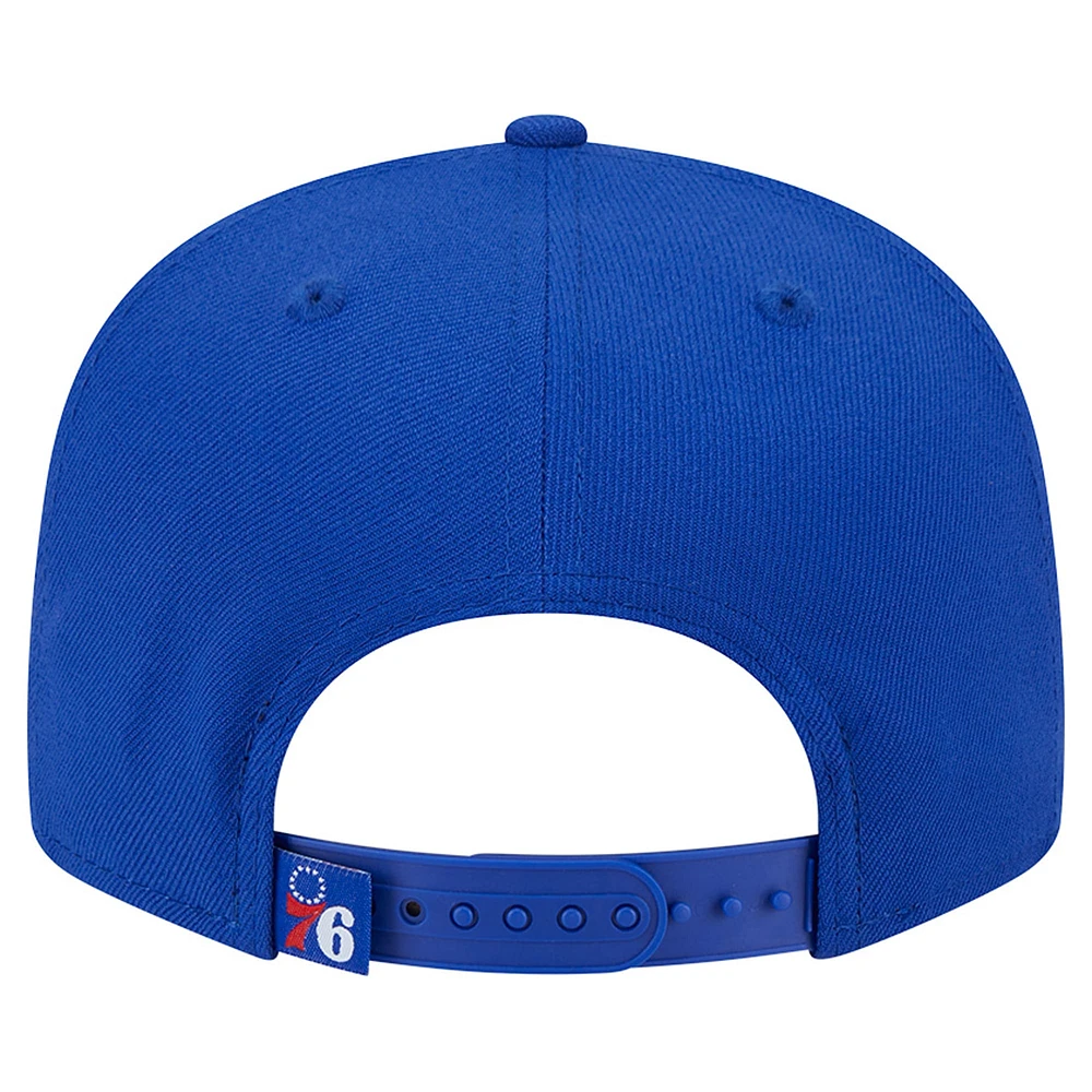 Casquette Snapback 9Fifty Sport Night Team Shadow de New Era Royal Philadelphia 76ers pour homme