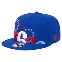 Casquette Snapback 9Fifty Sport Night Team Shadow de New Era Royal Philadelphia 76ers pour homme