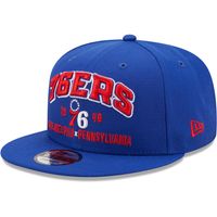 Men's New Era Royal Philadelphia 76ers Stacked 9FIFTY - Snapback Hat