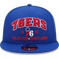 Men's New Era Royal Philadelphia 76ers Stacked 9FIFTY - Snapback Hat