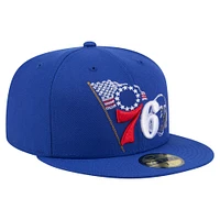 Men's New Era Royal Philadelphia 76ers State Stitch 59FIFTY Fitted Hat