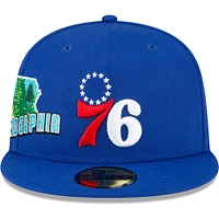 Casquette ajustée New Era Royal Philadelphia 76ers Stateview 59FIFTY pour homme