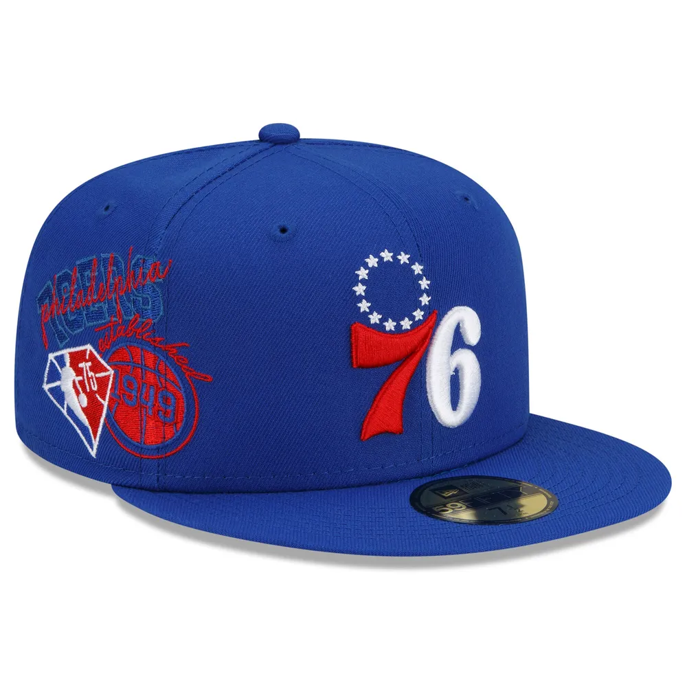 Casquette ajustée 59FIFTY Back Half des Philadelphia 76ers New Era pour homme, bleu