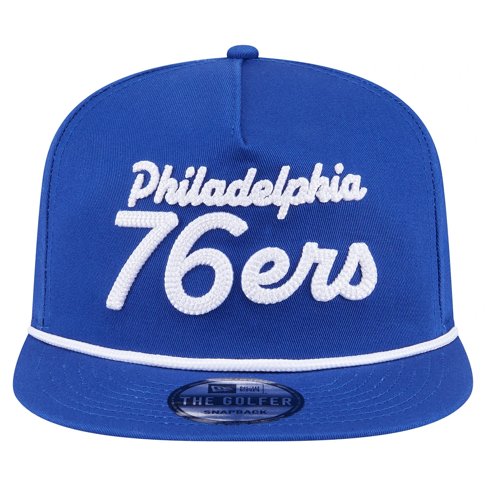 Casquette snapback de golfeur New Era Royal Philadelphia 76ers pour homme