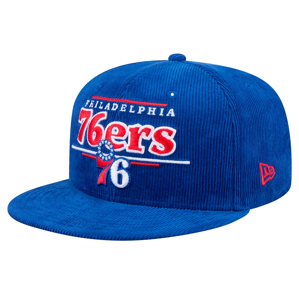 Casquette Snapback 9FIFTY en velours côtelé Philadelphia 76ers de New Era pour homme